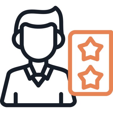 Müşteri değerlendirme ikonu. beyaz üzerinde izole edilmiş ana hat müşteri derecelendirme vektör rengi