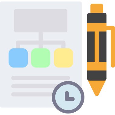 kalem düz vektör simgesi