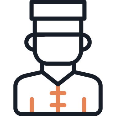 Şef aşçı ikonu ana hatlarıyla