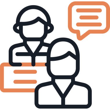 Konuşma simgesi olan kişilerin vektör illüstrasyonu