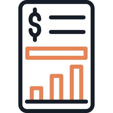 finansal rapor vektör simgesi. biçim düz bicolor sembolü, gri ve cyan renkler, yuvarlak açılar,