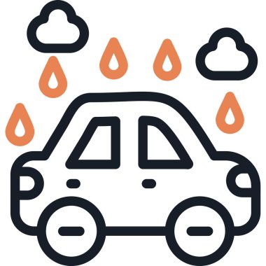 Araba yıkama. Basit illüstrasyon.