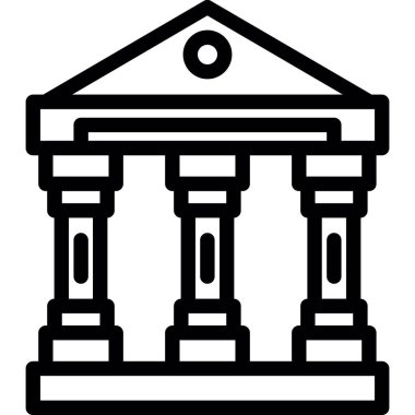 banka binası simgesi ana hatları biçiminde