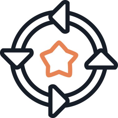 Yıldız. Web simgesi vektör illüstrasyonu