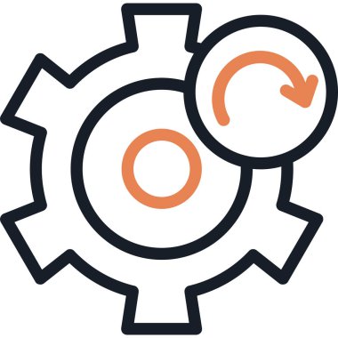 Çizgi biçimi içinde çarklı ayarlar dişli simgesi