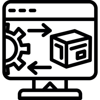 Veri yönetimi çizgi simgesi