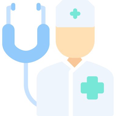 Doktor. Web simgesi basit illüstrasyon