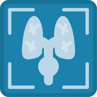 Modern b 'nin vektör illüstrasyonunda akciğer ikonu yok