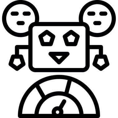 robot. Web simgesi basit illüstrasyon