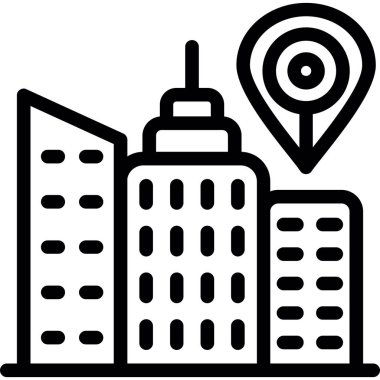 konum pin simgesi ana hat biçiminde