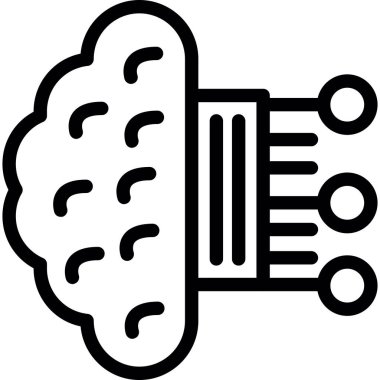 Beyin. Web simgesi basit illüstrasyon