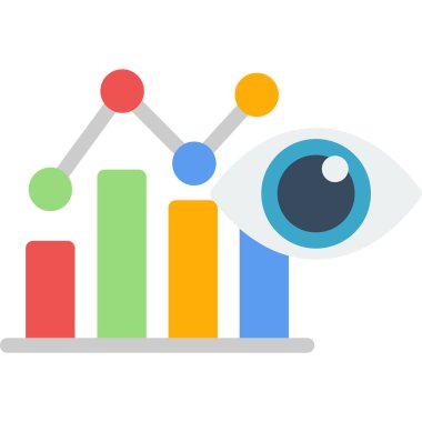 Veri analizi renkli vektör simgesi