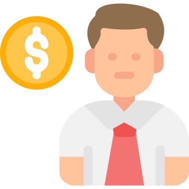 İşadamı Düz Vektör Simgesi