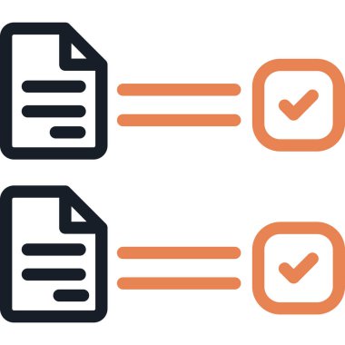 belge ve kontrol listesi simgesi, basit biçim