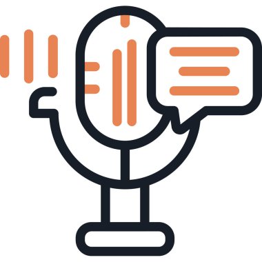 Mikrofon. Web simgesi basit illüstrasyon