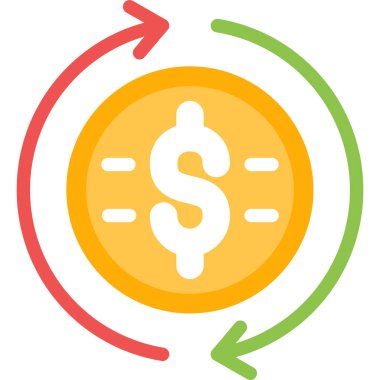 Para için. Web simgesi vektör illüstrasyonu