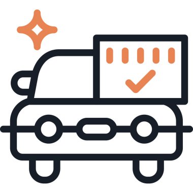 Araba teslimatı. Web simgesi basit illüstrasyon