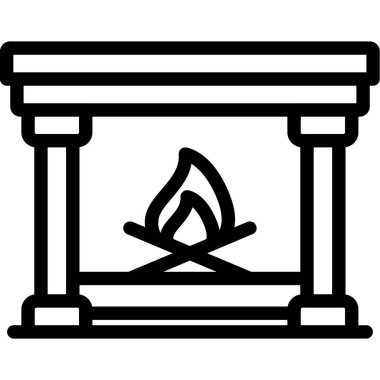 Yanan şömine. Basit tasarım