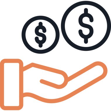 Para için. Web simgesi basit illüstrasyon