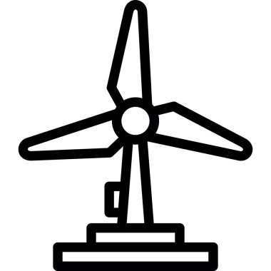 Yel değirmeni ikonu. Beyaz arkaplanda izole edilmiş web tasarımı için rüzgar türbini vektör simgesi