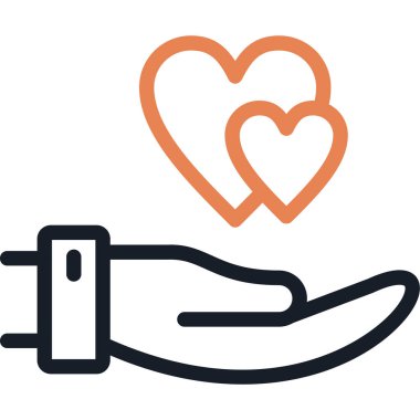 Kalp bağışı ikonu vektör illüstrasyon tasarımı ile el