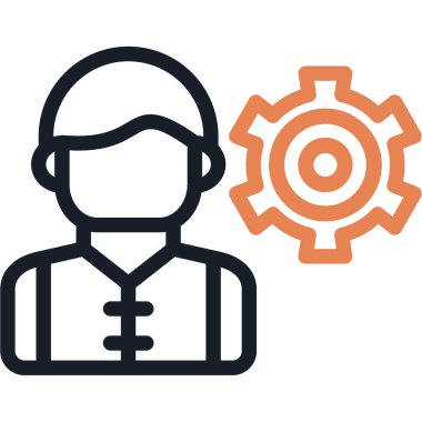 operatör seçenekleri vektör simgesi. biçim düz renk sembolü, turuncu renk, beyaz arkaplan