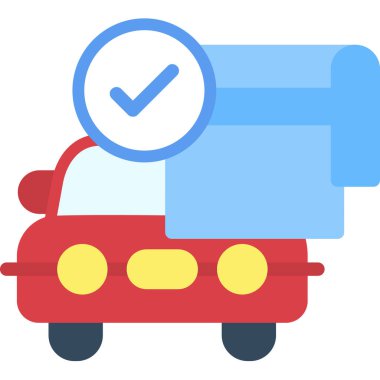 araç kontrol listesi simgesi düz biçimli