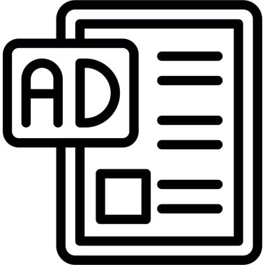 reklam reklam ikonu ana hatları biçiminde