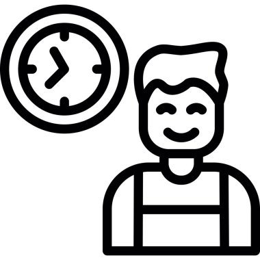 saat adam zaman simgesi ana hat biçiminde