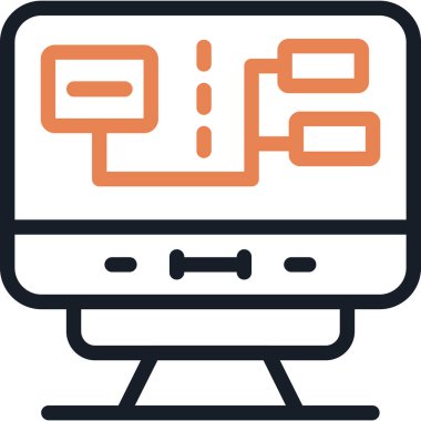 Monitör. Web simgesi basit illüstrasyon