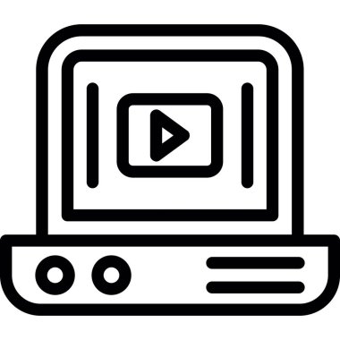 Video oynatıcı ikon vektör illüstrasyonu