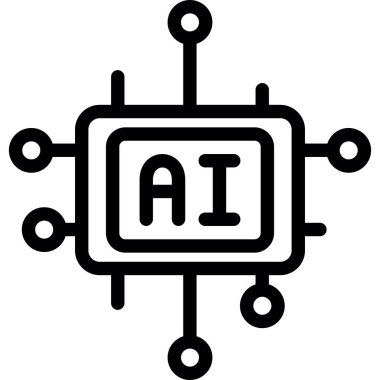 ai Yapay Zeka simgesi ana hatlar biçiminde