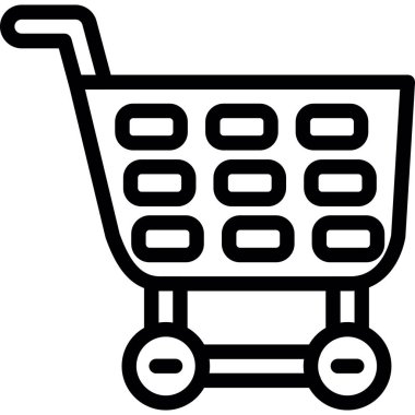 Alışveriş arabası simgesi, vektör illüstrasyonu