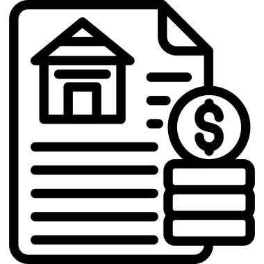 Kredi evi simgesi taslak biçiminde