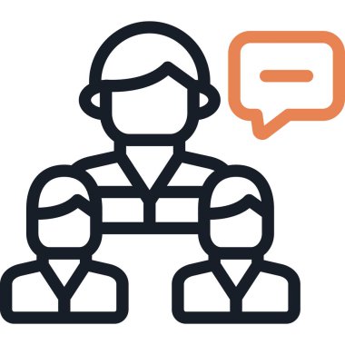 İnsanlar vektör simgesinden bahseder. bicolor düz sembol, gri ve sarı renkler, yuvarlak açılar, beyaz arkaplan