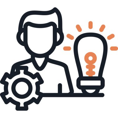 Ana hatlarıyla oluşturulmuş yaratıcı fikir simgesi