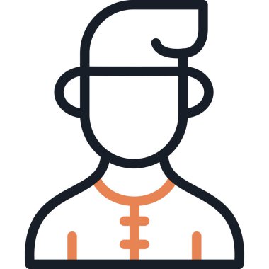 Doktor erkek doktor ikonu ana hatlarıyla