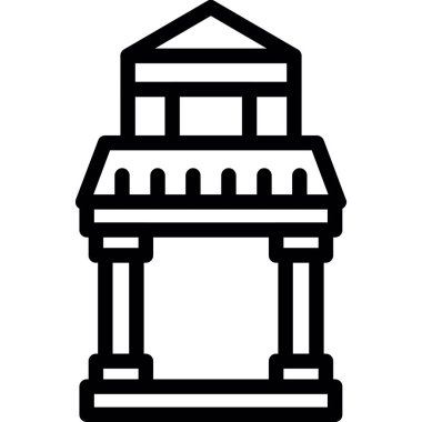 Bina. Web simgesi basit illüstrasyon