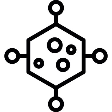 Molekül vektör satırı simgesi
