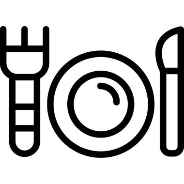 Restoran yemek menüsü simgesi ana hatlarıyla