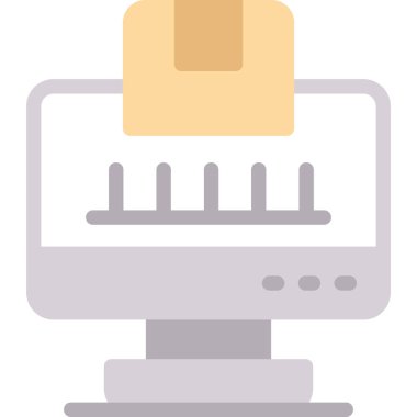 dizüstü bilgisayar düz simgesi, vektör illüstrasyonu