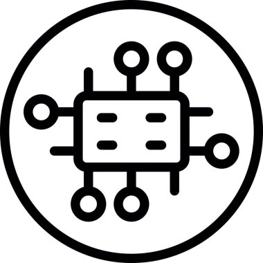 devre işlemci simgesi. beyaz arkaplanda izole edilmiş web tasarımı için ana çip vektör simgesi