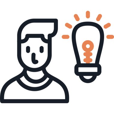 Ana hatlar biçiminde yaratıcılık simgesi fikri