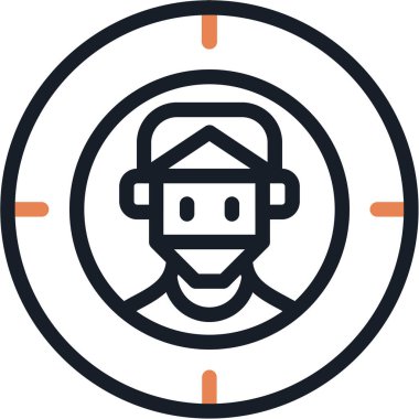 Adam kulaklık ile vektör çizim