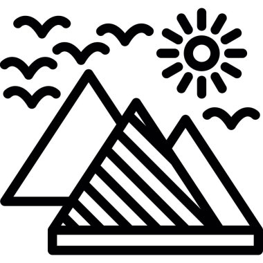 Dağ güneşi simgesi ana hatlarıyla