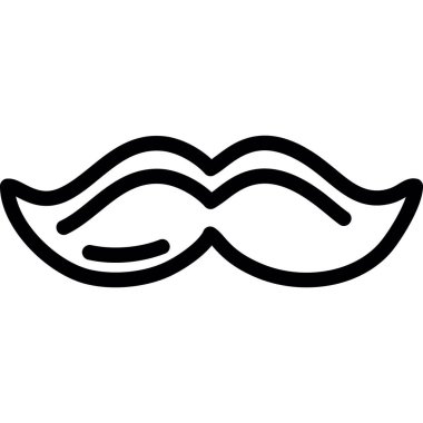 Bıyık ikonu. Taslak biçim vektör simgesi. Beyaz arkaplanda web tasarımı için simge