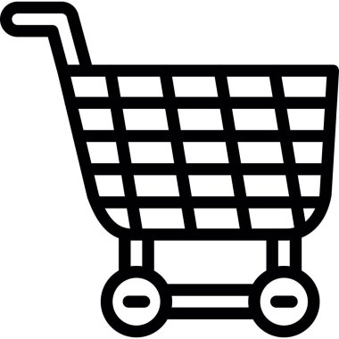 Alışveriş arabası simgesi, vektör illüstrasyonu