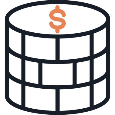 Dolar vektör çizgisi renk simgesi