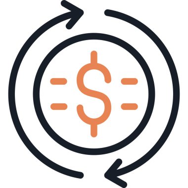 Para para simgesi ana hatları biçiminde