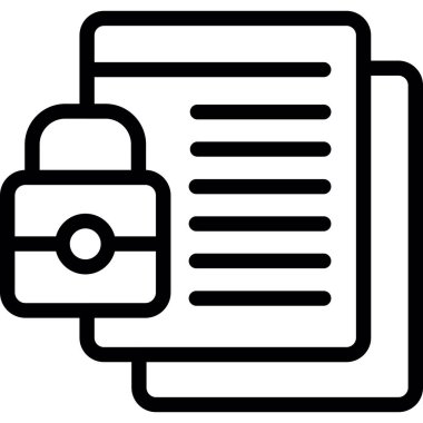 dosya kilidi simgesi, basit tasarım illüstrasyonu